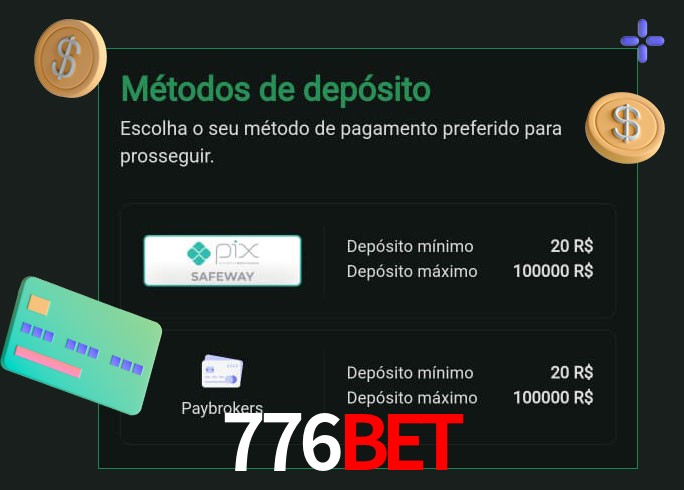 O cassino 776BETbet oferece uma grande variedade de métodos de pagamento
